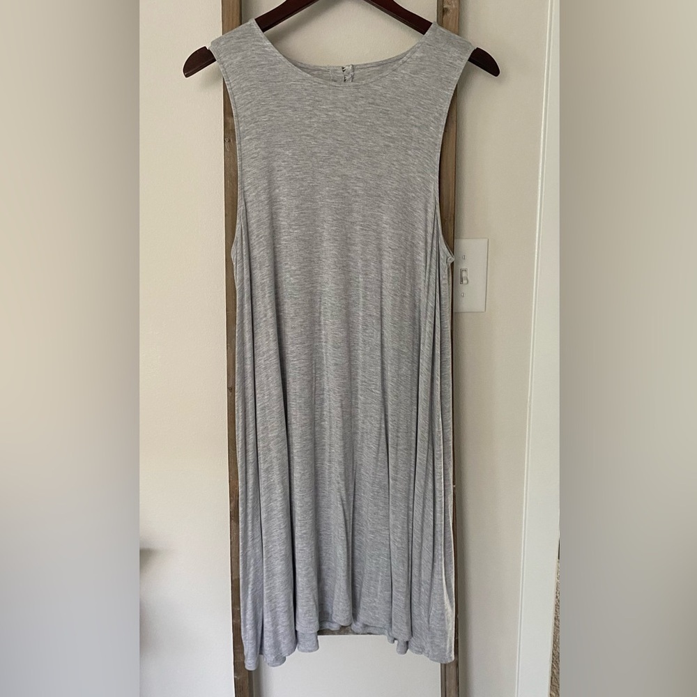 American Eagle Outfitters - Heather Grey Sleeveless Swing Dress - Size Large - Picture 2 of 4